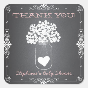 Chalkboard Mason Jar Merci Favoriser Stickers