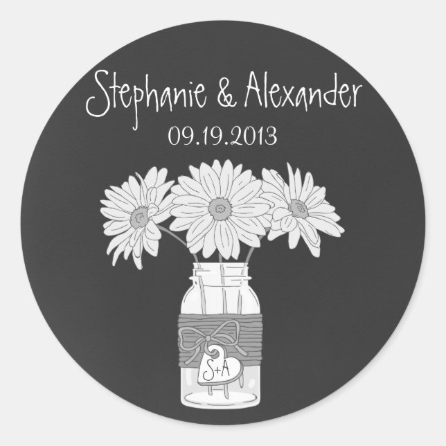 Chalkboard Mason Jar Stickers Favonalized (Devant)