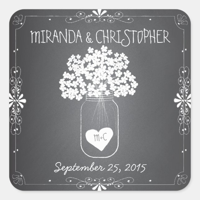 Chalkboard Mason Jar Stickers Favonalized (Devant)