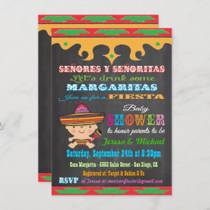 Chalkboard Mexicaine Fiesta Baby Douche invitation