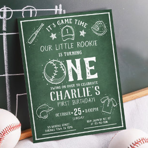 Chalkboard moderne Baseball Budget 1er anniversair