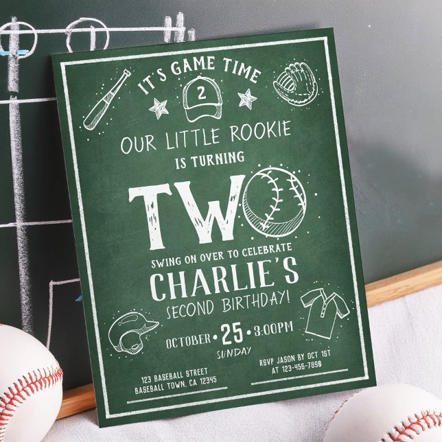Chalkboard moderne Baseball Budget 2e anniversaire (Créateur téléchargé)