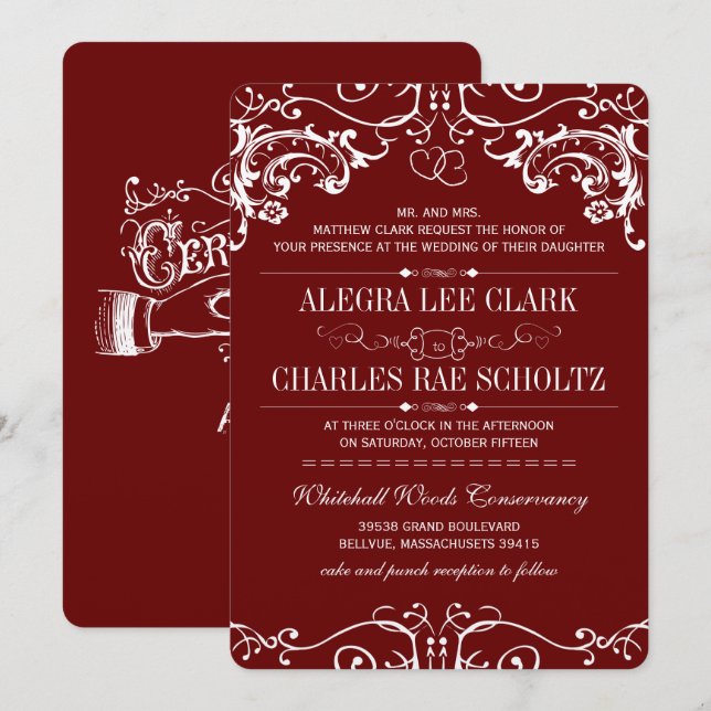 Chalkboard Moderne Typographie Vintage Invitation (Devant / Derrière)