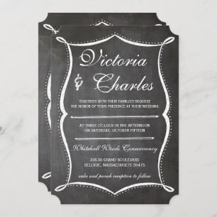 Chalkboard Moderne Typographie Vintage Invitation