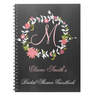 Chalkboard Monogramme Douche nuptiale Livre d'or
