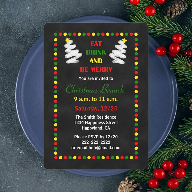 Chalkboard Noël Brunch Invitations (Créateur téléchargé)