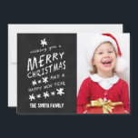 CHALKBOARD NOËL CARTE PHOTO DE VACANCES<br><div class="desc">CARTE PHOTO DE VACANCES DE NOËL EN CLAVIER. Police de craie amusante utilisée sur un arrière - plan d'effet tableau noir. Je vous souhaite un Joyeux Noël et une Bonne Année. Personnalisez avec votre nom et votre photo de famille. Elke Clarke© pour Monogram Gallery.</div>