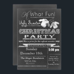 Chalkboard Noël Vilain pull fête Invitation<br><div class="desc">Fun Chalkboard Noël Tackater Soirée de fête Invitations</div>