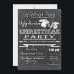 Chalkboard Noël Vilain pull Invitations de fête<br><div class="desc">Fun Chalkboard Noël Tackater Soirée de fête Invitations</div>