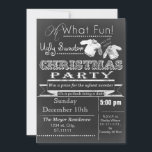 Chalkboard Noël Vilain pull Invitations de fête<br><div class="desc">Fun Chalkboard Noël Tackater Soirée de fête Invitations</div>