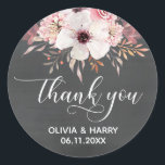Chalkboard Pays Mariage Floral Favoriser Stickers<br><div class="desc">Chalkboard Pays Mariage Floral Favoriser Stickers. Ajoutez facilement vos noms et votre date personnalisés.</div>