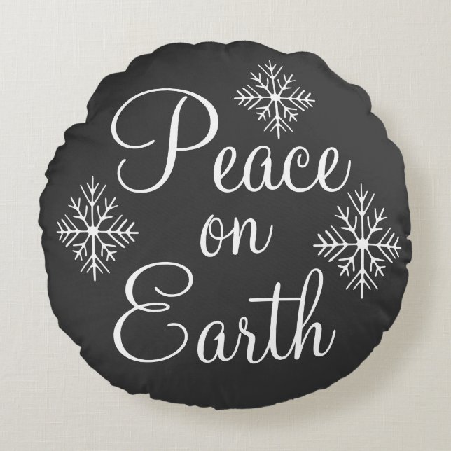 Chalkboard Peace on Earth Coussin (Devant)