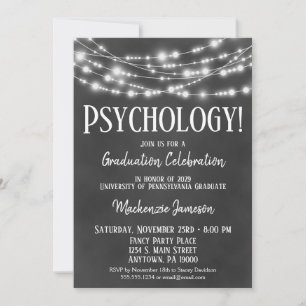 Chalkboard Psychologie Graduation Party Invitation
