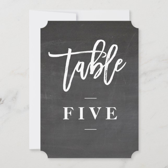 Chalkboard script numéro de table rustique (Devant)