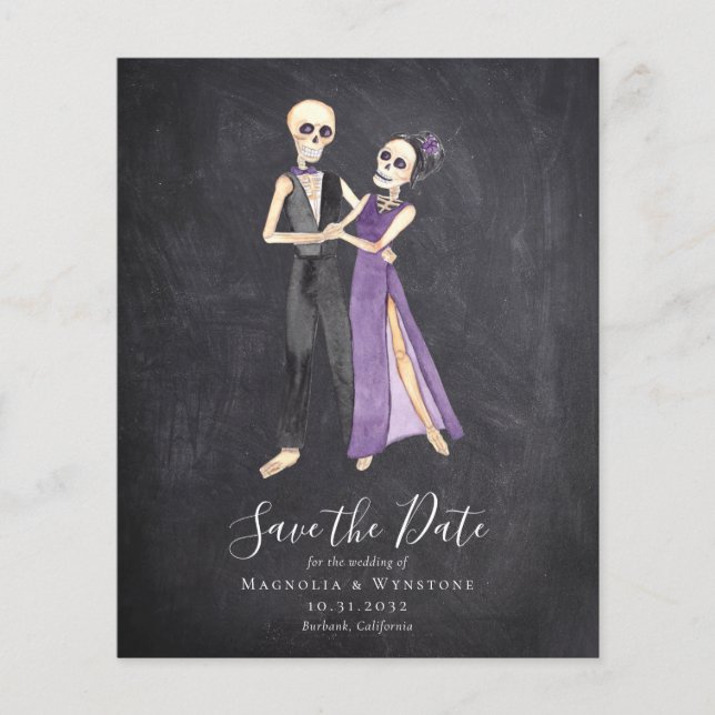 Chalkboard Skeleton Couple Halloween Enregistrer l (Devant)