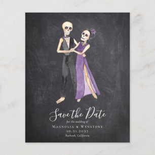 Chalkboard Skeleton Couple Halloween Enregistrer l