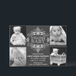 Chalkboard Snowflake hiver plusieurs Cartes photos<br><div class="desc">© 2013 Socialite Designs. Annoncez la naissance ou votre nouveau bébé avec cette élégante bannière de calligraphie / script et quatre (4) carte de montage photo. Remplacez les photos modèles par les vôtres. Cette carte faire-part de naissance de 4 photos fait un beau souvenir pour votre famille et vos amis....</div>