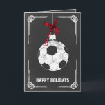 Chalkboard soccer joueur Cartes de Noël<br><div class="desc">Chalkboard soccer ornament Vacances Cartes de voeux par intérêt. Les cartes de fin de année professionnels sont des cartes de voeux de vacances spécifiques à l'industrie. Ces cartes de fin de année spécifiques à l'occupation ajouteront une touche d'unicité à vos salutations de vacances</div>