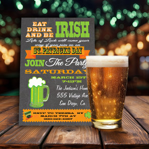 Chalkboard St. Patrick's Day Party Invitation
