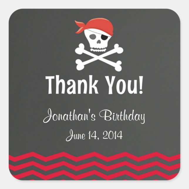 Chalkboard Stickers Anniversaire Pirate (Devant)