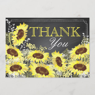 Chalkboard Sunflower Rustique Merci moderne