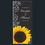 Chalkboard Sunflower Swirls Wedding Programme<br><div class="desc">Un programme rustique de mariage de tournesol. Présentant un design en damier,  des tourbillons fleuris et un tournesol jaune. Parfait pour un mariage campagnard,  mariage tournesol,  mariage grange et plus encore !</div>