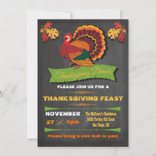 Chalkboard Thankesgiving dîner invitations