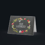 Chalkboard Vintage Floral Allemand Carte de Noël<br><div class="desc">Allemand Joyeuse carte de voeux de Noël en motif de tableau noir rustique avec fleurs vintages illustration et texte de style lettré à la main,  souhaite à vos amis et votre famille bien cette saison de vacances avec cette carte de voeux moderne.</div>