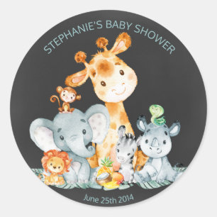 Chalkboard Watercol Cute Jungle Animaux Stickers