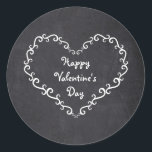 Chalkboard White Orament Heart Valentine Stickers<br><div class="desc">Chalet Blanc Ornement Coeur Valentin Stickers. Customisez avec tout texte. Éléments correspondants disponibles.</div>