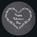 Chalkboard White Orament Heart Valentine Stickers<br><div class="desc">Chalet Blanc Ornement Coeur Valentin Stickers. Customisez avec tout texte. Éléments correspondants disponibles.</div>