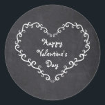 Chalkboard White Orament Heart Valentine Stickers<br><div class="desc">Chalet Blanc Ornement Coeur Valentin Stickers. Customisez avec tout texte. Éléments correspondants disponibles.</div>