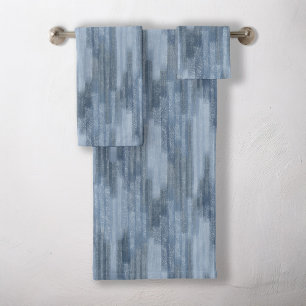 Chalky Textured Abstrait en Denim Blue