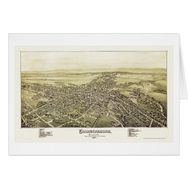 Chambersburg, carte panoramique de PA - 1894 (Devant horizontal)