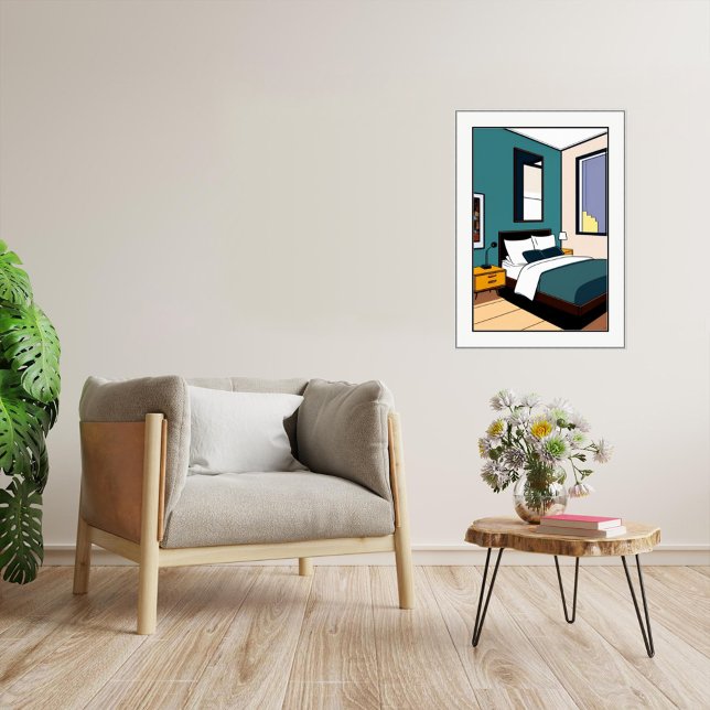 Chambre à coucher - Impression d'art en toile (Créateur téléchargé)