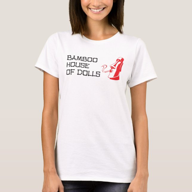 Chambre en bambou du T-shirt blanc des femmes de (Devant)