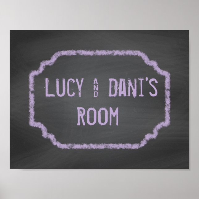 Chambres en tableau noir et violet Wall Art (Devant)