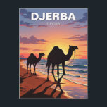 Chameaux sur l'île de Djerba Tunisie Carte postale<br><div class="desc">L'île de Djerba, située au large de la côte sud-est de la Tunisie dans le golfe de Gabès, est connue pour ses plages méditerranéennes sablonneuses, ses villages blanchis à la chaux et son mélange culturel unique d'héritages arabe, berbère et juif. Souvent appelée « l'Île des Rêves », elle offre un...</div>
