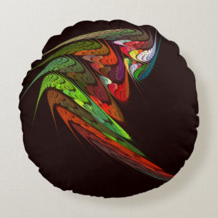 Chameleon Abstrait Art Round Coussin