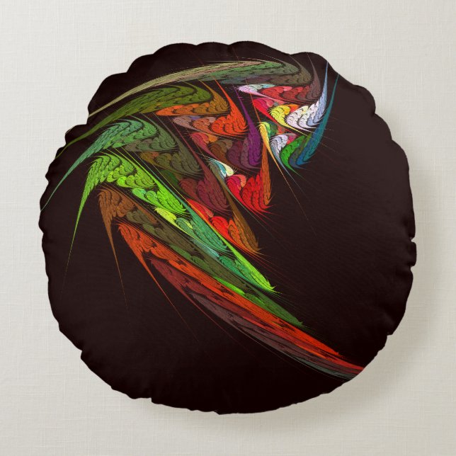 Chameleon Abstrait Art Round Coussin (Devant)