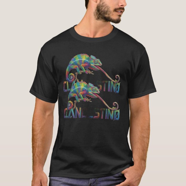 Chameleon Short Sleeve T-Shirt – Colorful Design (Devant)
