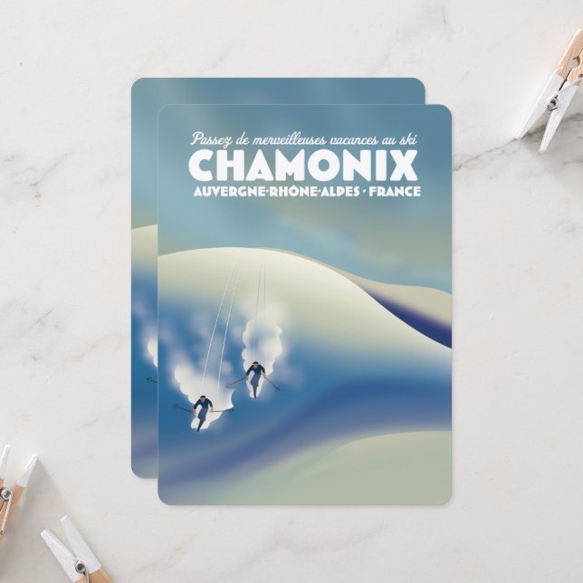 Chamonix - Auvergne-Rhône-Alpes France affiche de  (Devant/Arrière en situation)