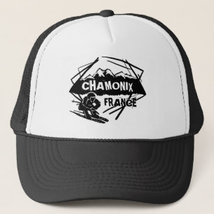Chamonix France noir blanc logo casquette d'art