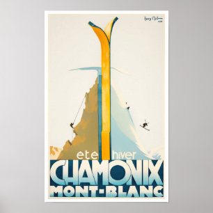 Chamonix France vintage travel Poster