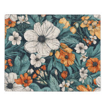 Champ acrylique de fleurs puzzle amusant.