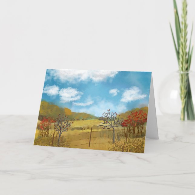 Champ Automne Carte de voeux pliée (Devant)