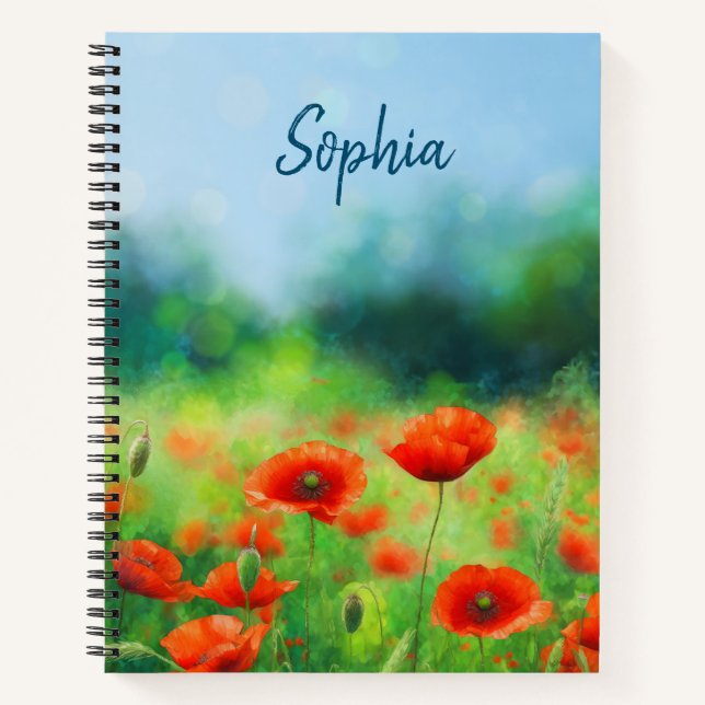 Champ coloré avec Carnet de Poppies (Devant)