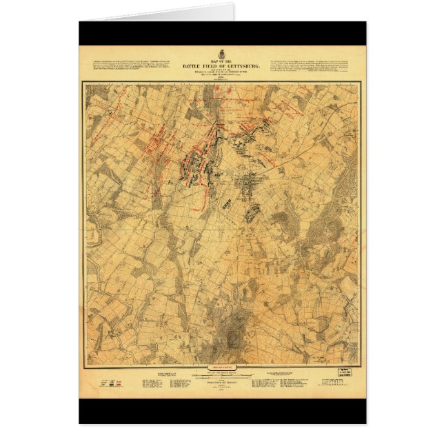 Champ de bataille de Gettysburg Carte par John Bac (Devant)