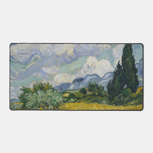 Champ de blé avec cyprès, peinture à l'huile, Van  (Recto)