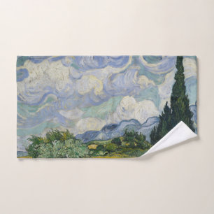 Champ de blé avec cyprès, peinture à l'huile, Van